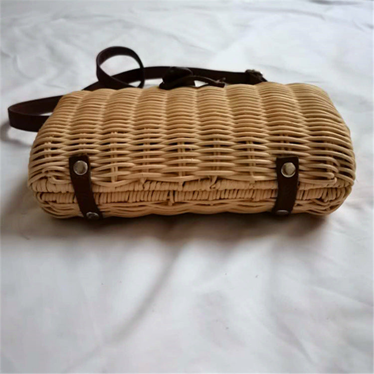 Rattan Small Crossbody Shoulder Bag