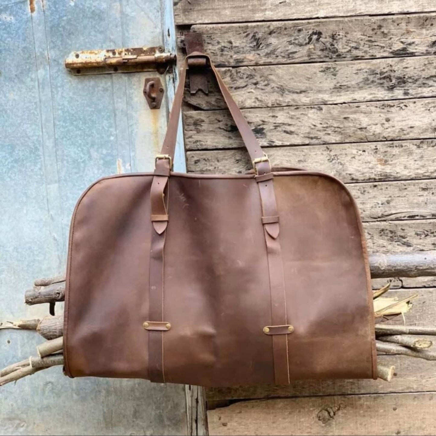 Exotic Genuine Leather Firewood Log Carrier