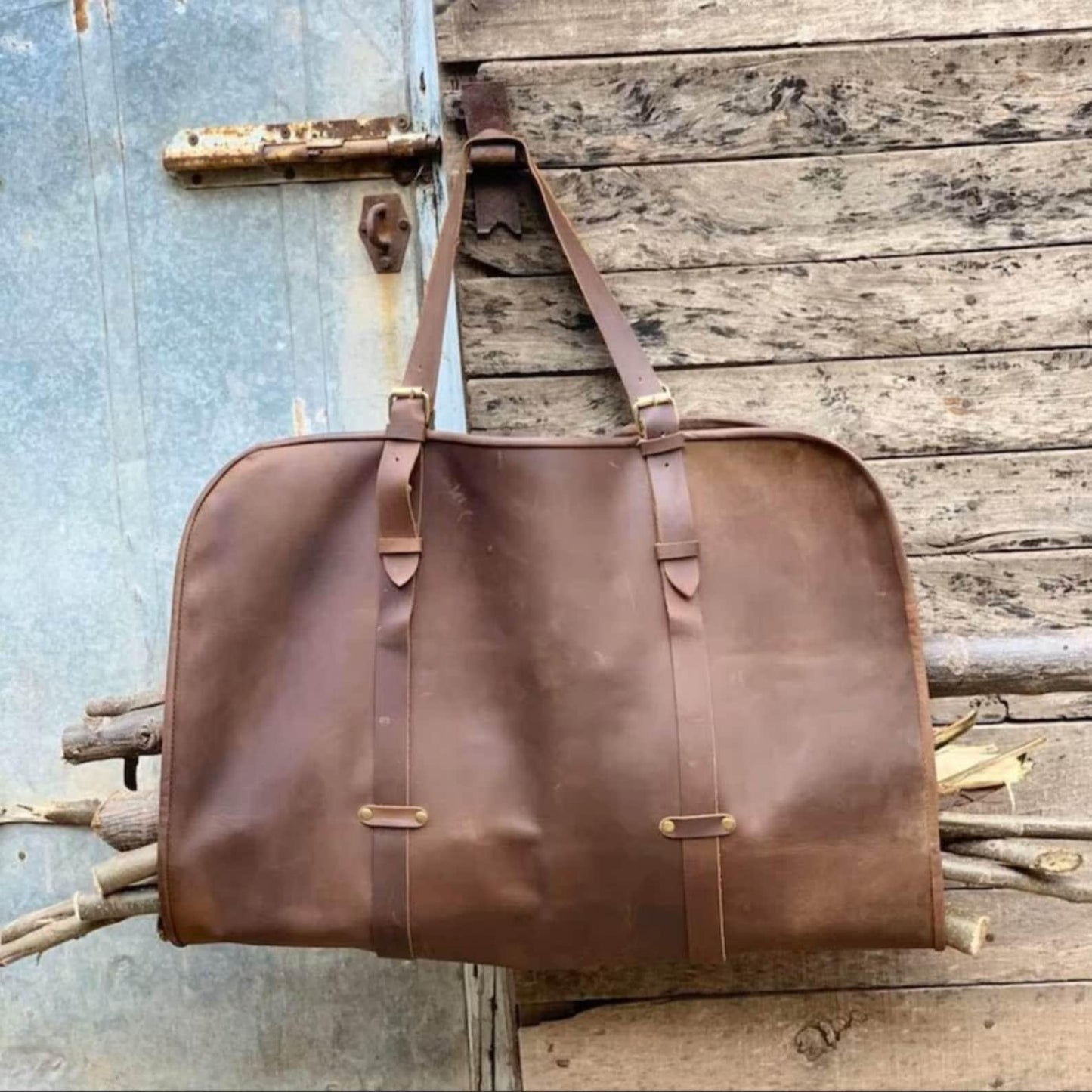 Exotic Genuine Leather Firewood Log Carrier