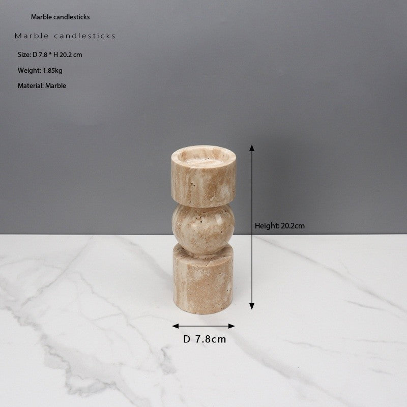 Natural Marble Candlestick Holder Stand