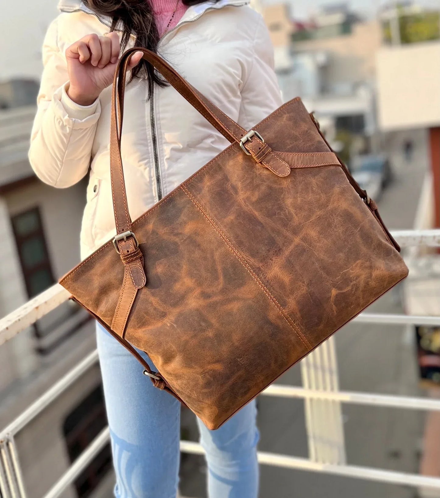leather tote bags for women