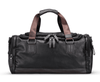 Unisex Black Leather Travel Luggage Bag