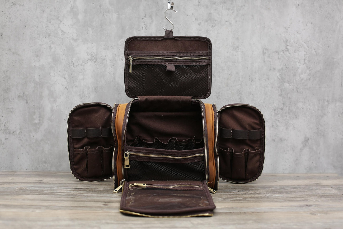 Real Leather Dopp Kit Bag