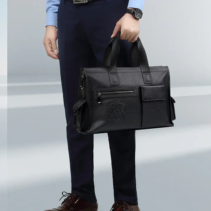 leather messenger courier bag for men