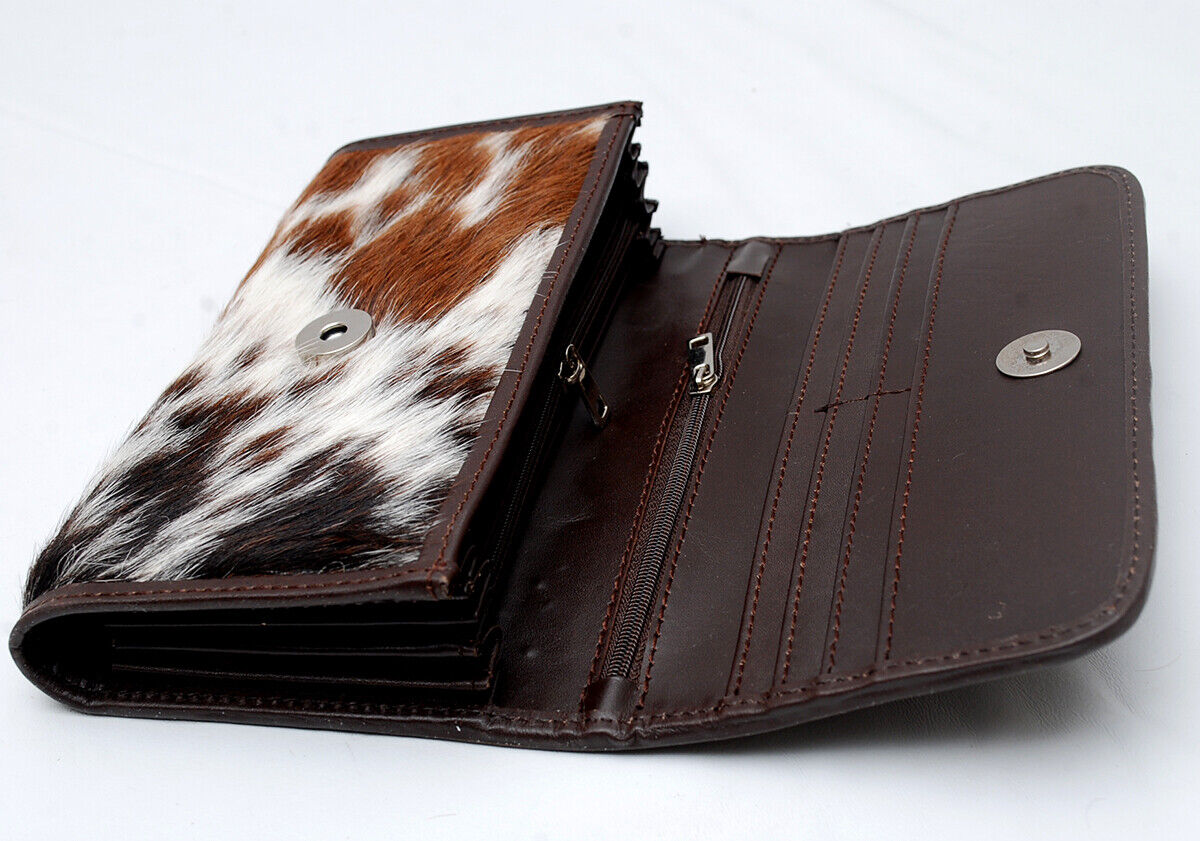 Tricolor Cowhide Mini Clutch Purse