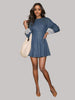 Women’s Long Sleeve Denim Dress with Lace Cuffs