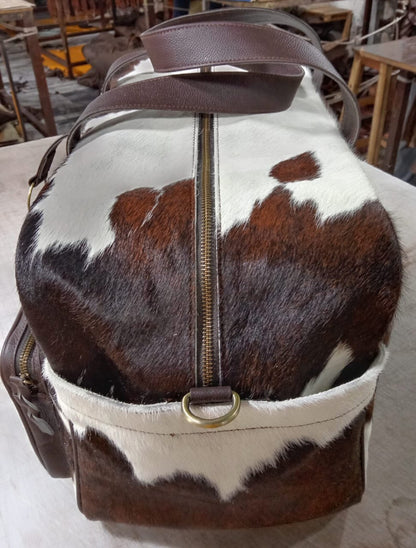 Hair On Cowhide Nappy Duffle Bag