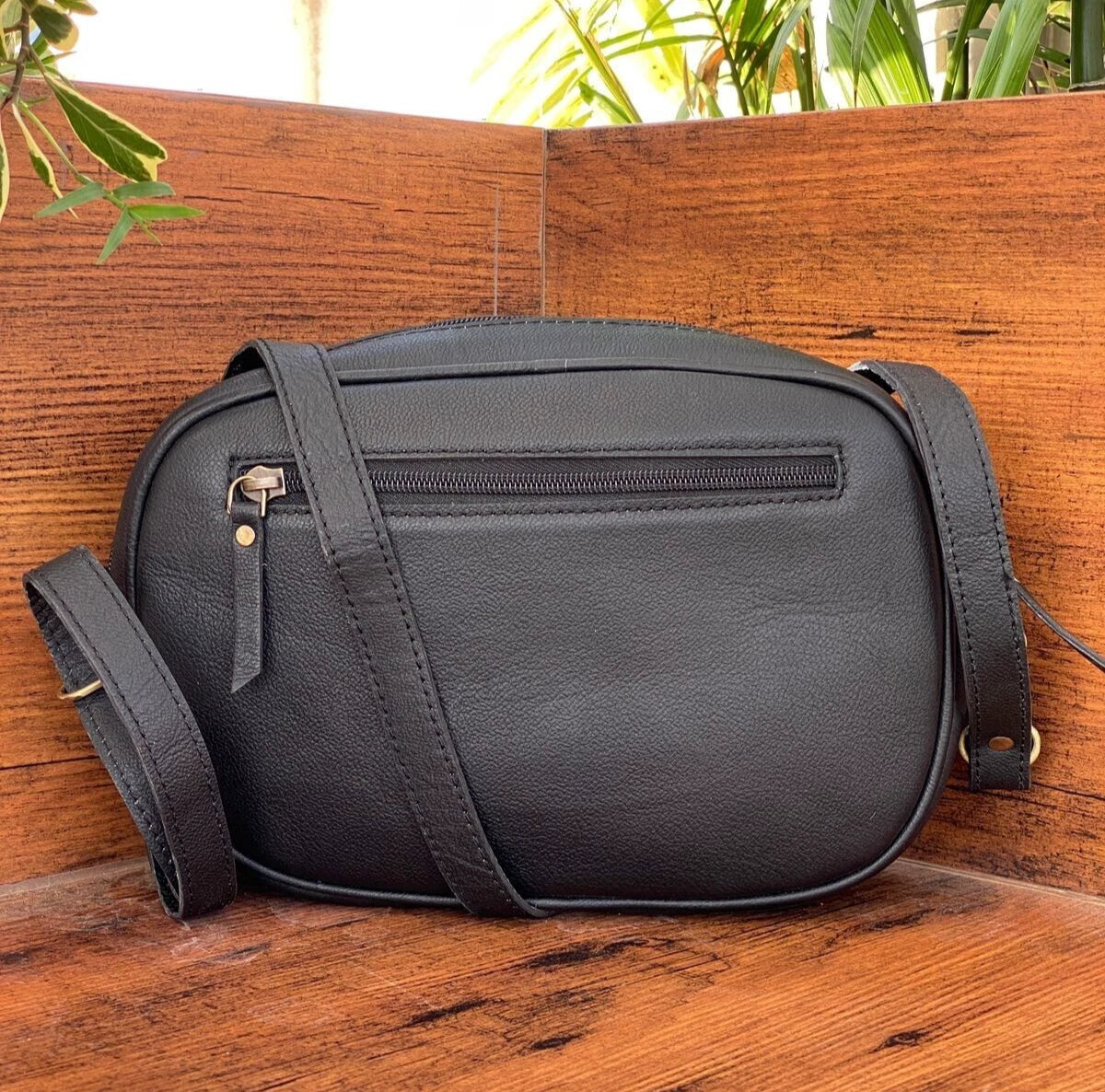 Tooled Carved Leather Sling Bag