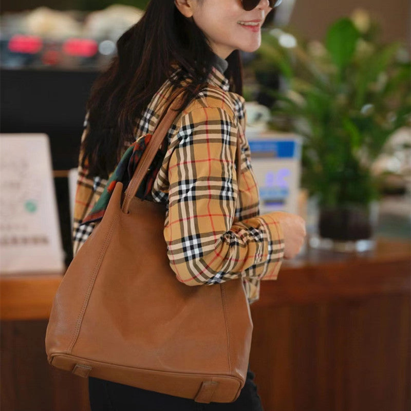 Women Retro Leather Bucket Purse