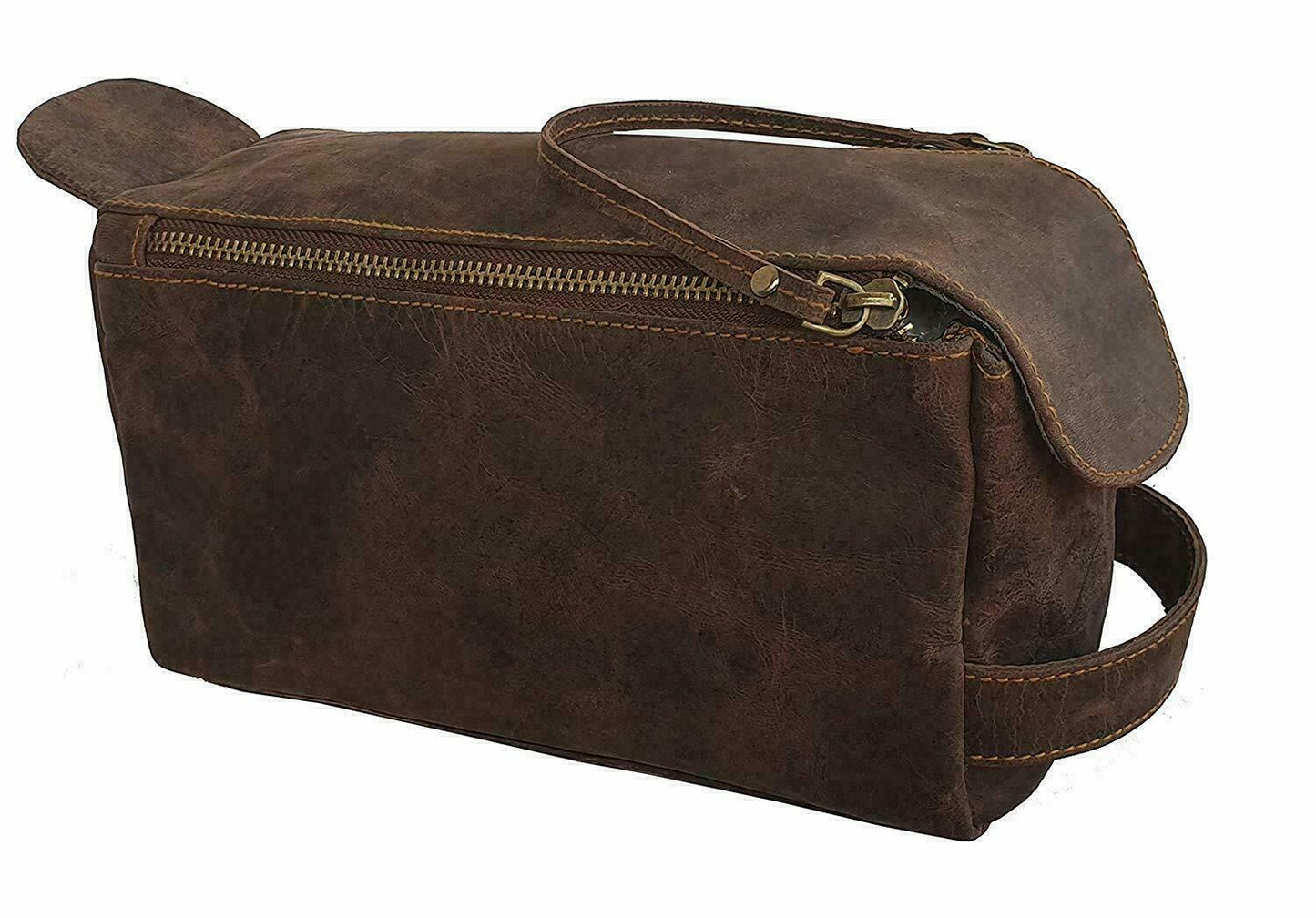 Genuine Leather Men Dopp Kit Shaving Case