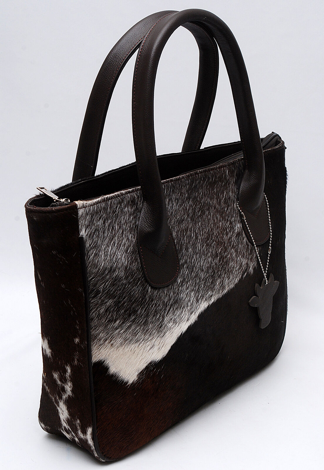 Exotic Natural Cowhide Tote Purse