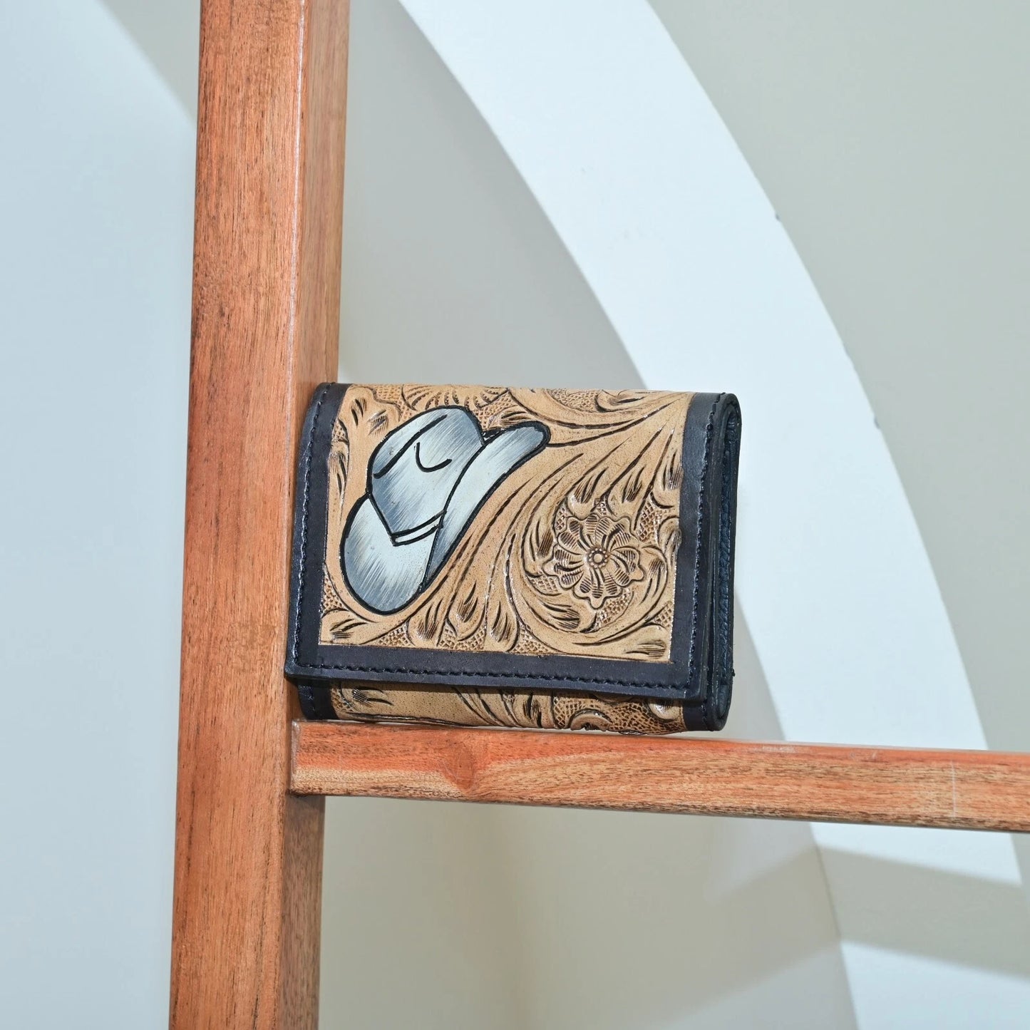 Western Cowboy Carved Tooled Leather Wallet for Men