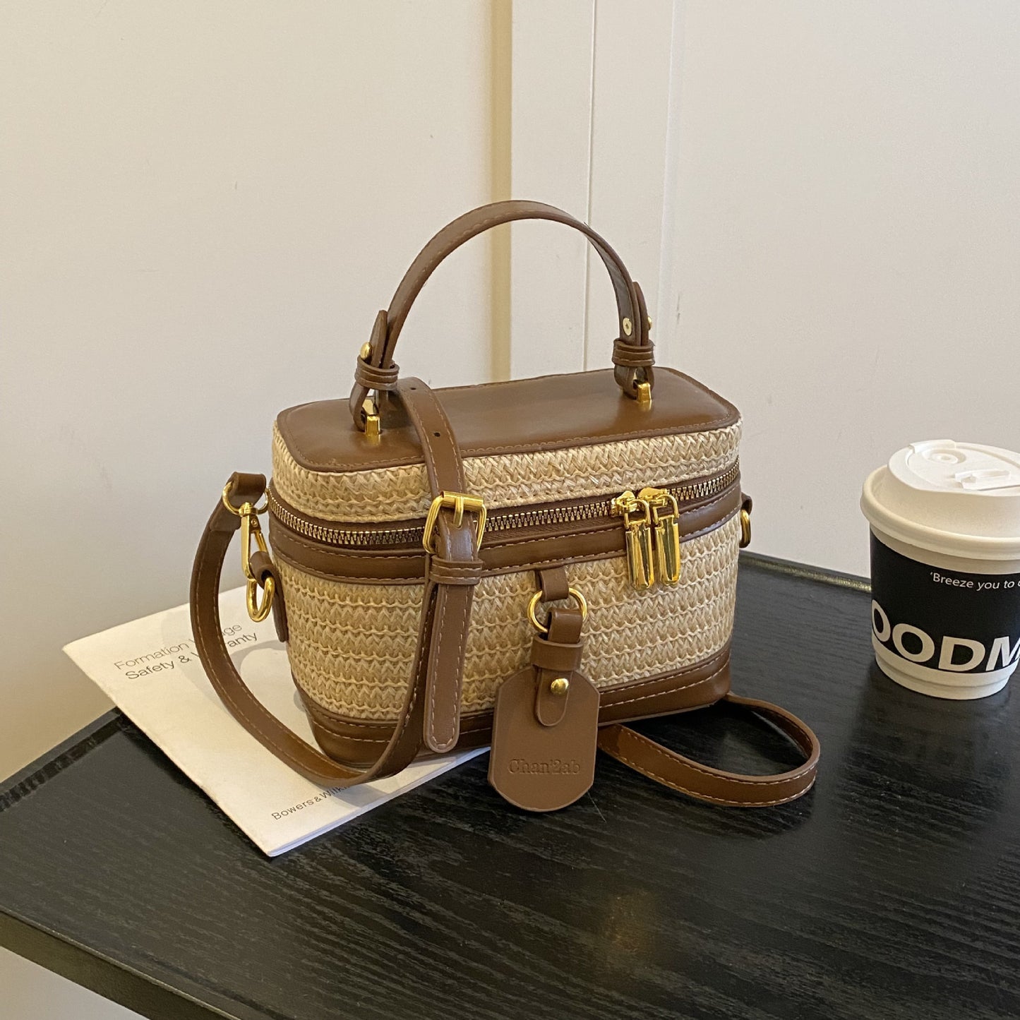 Straw Crossbody Purse for Women Woven Box Beach Bag