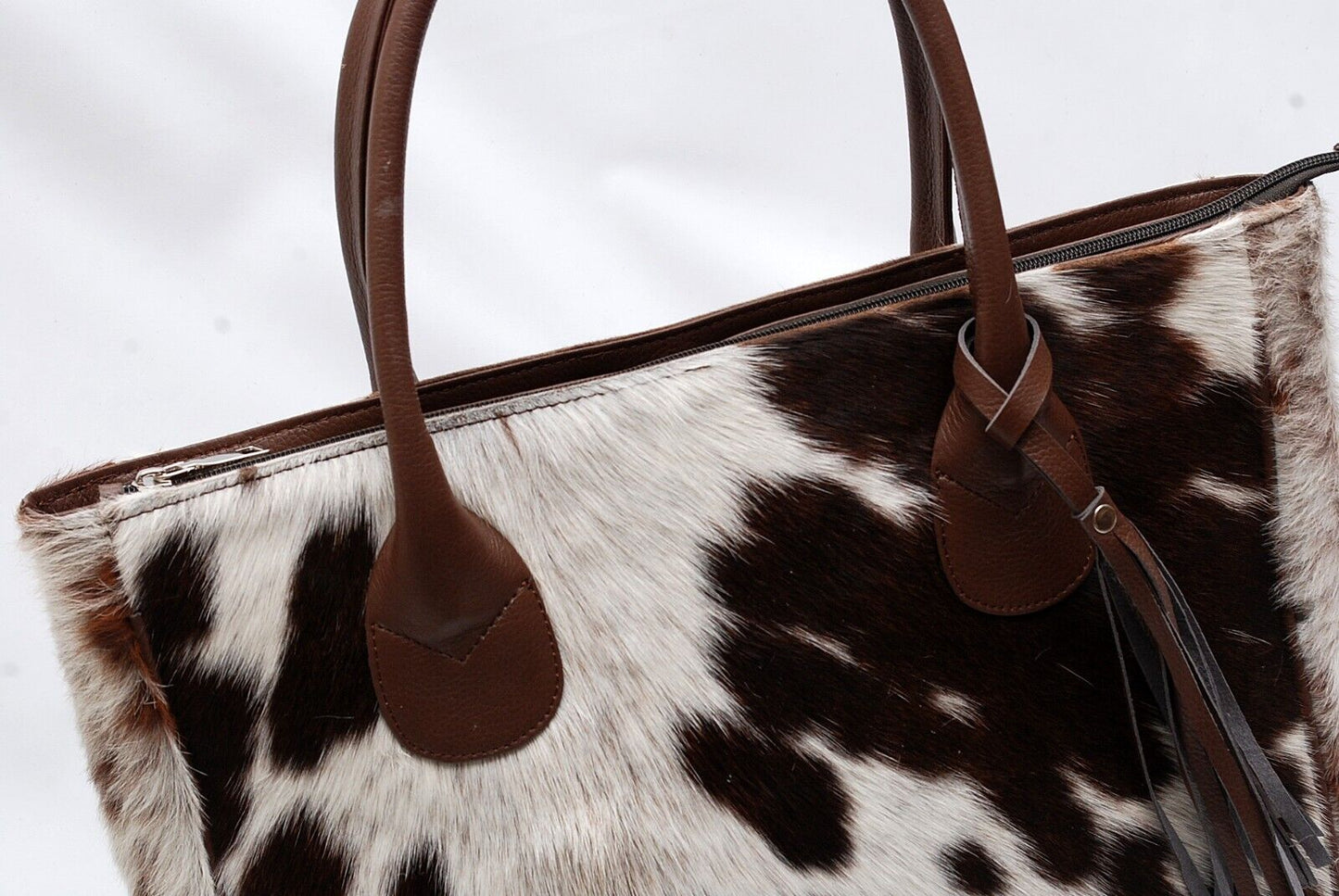 Real Natural Speckled Cow Skin Fur Shoulder Purse