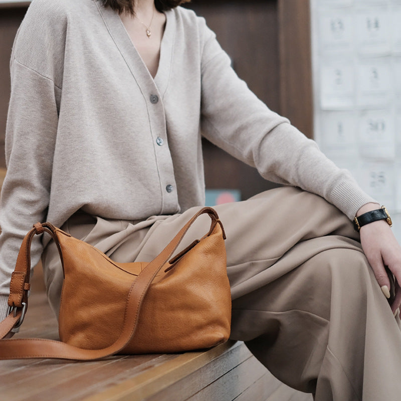 real leather handbag crossbody bag