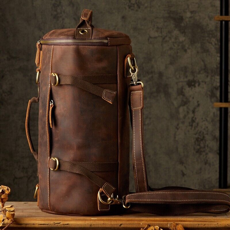 Versatile Cowhide Leather Travel Bag