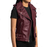 Burgundy Leather Vest for Women
