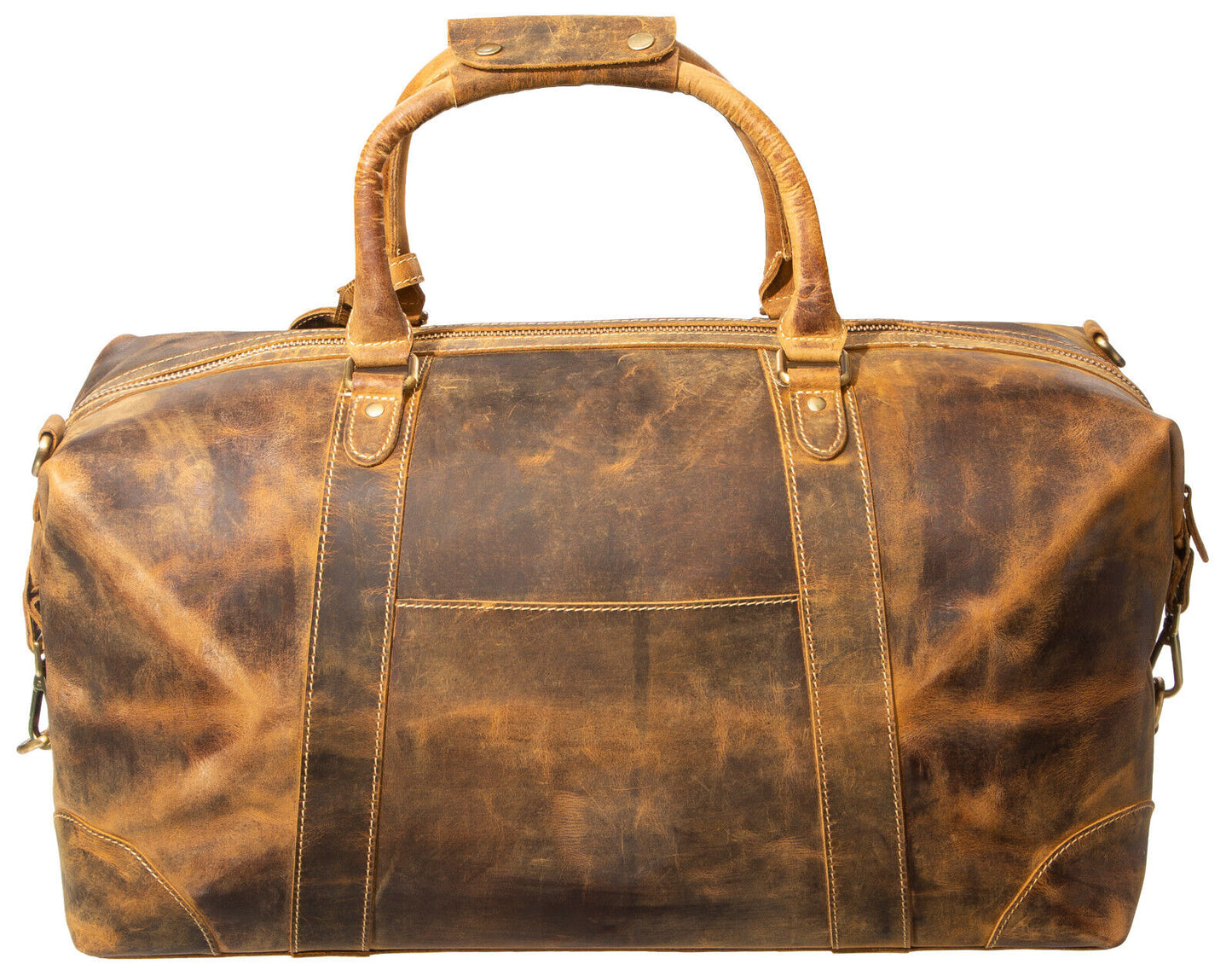 full grain leather duffle bag