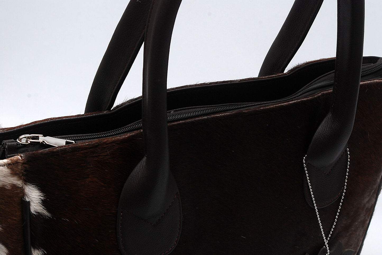 Large Dark Brown Cowhide Tote Bag