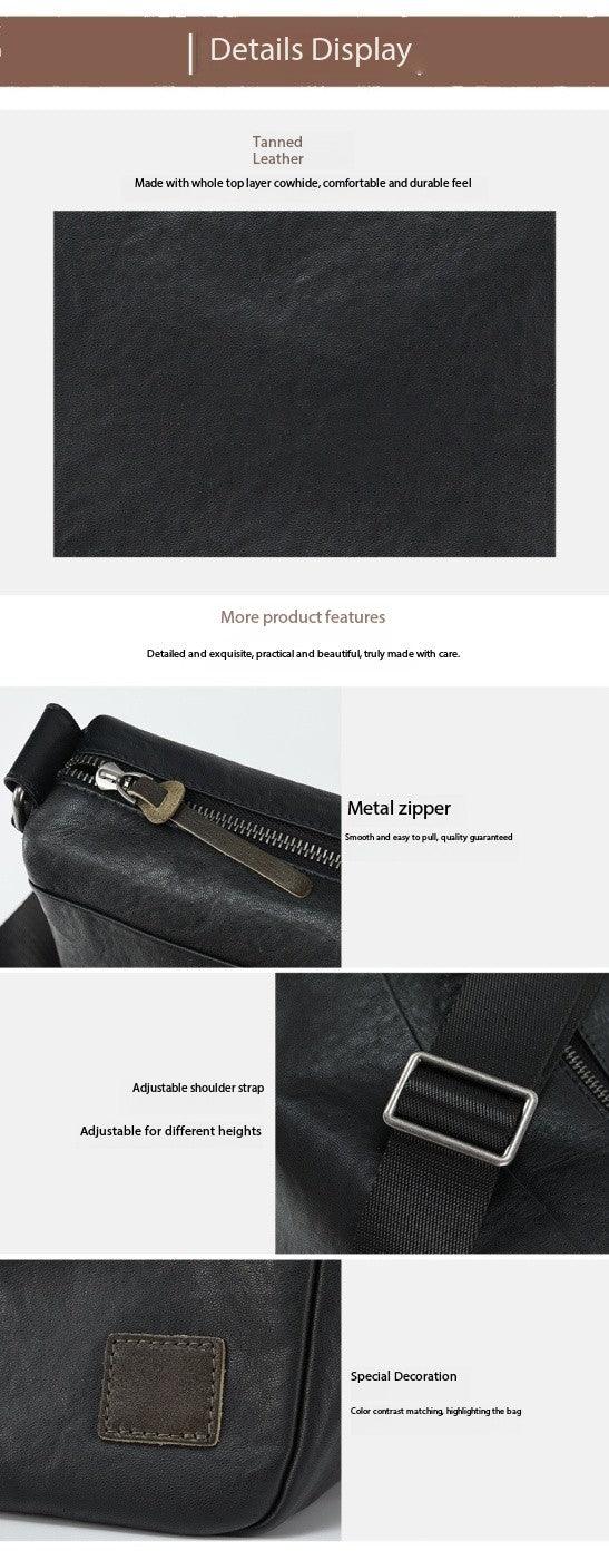Genuine Leather Men’s Messenger Crossbody Bag