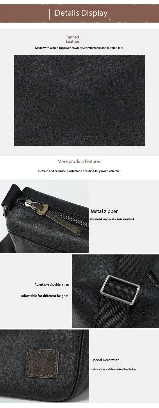 Genuine Leather Men’s Messenger Crossbody Bag
