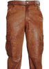 vintage distressed leather cargo pants