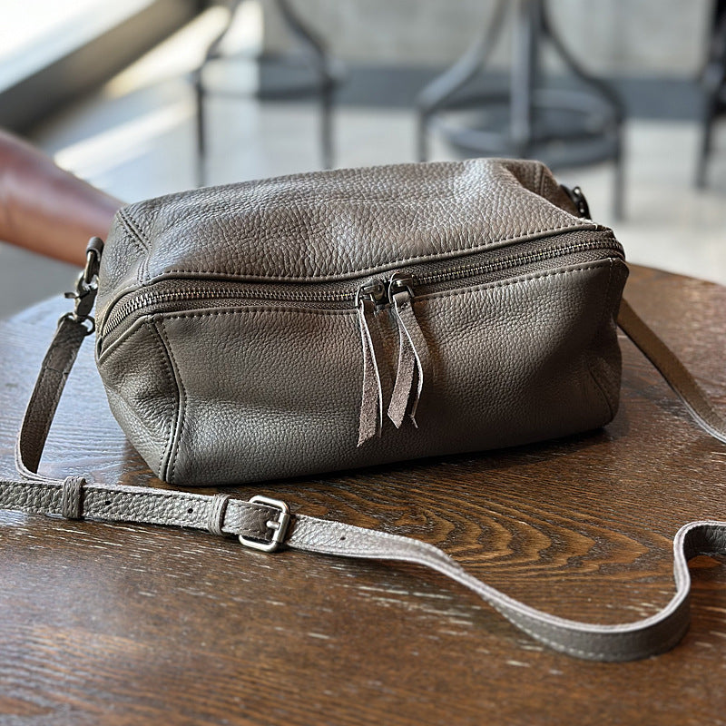 Genuine Leather Crossbody Toast Bag for Women