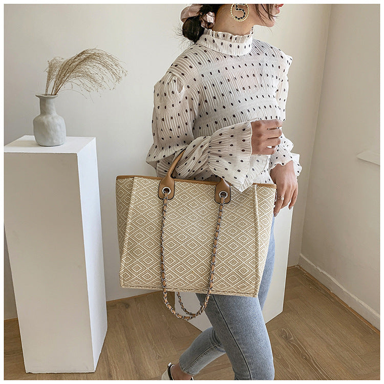 Boho Canvas Bucket Bag for Women