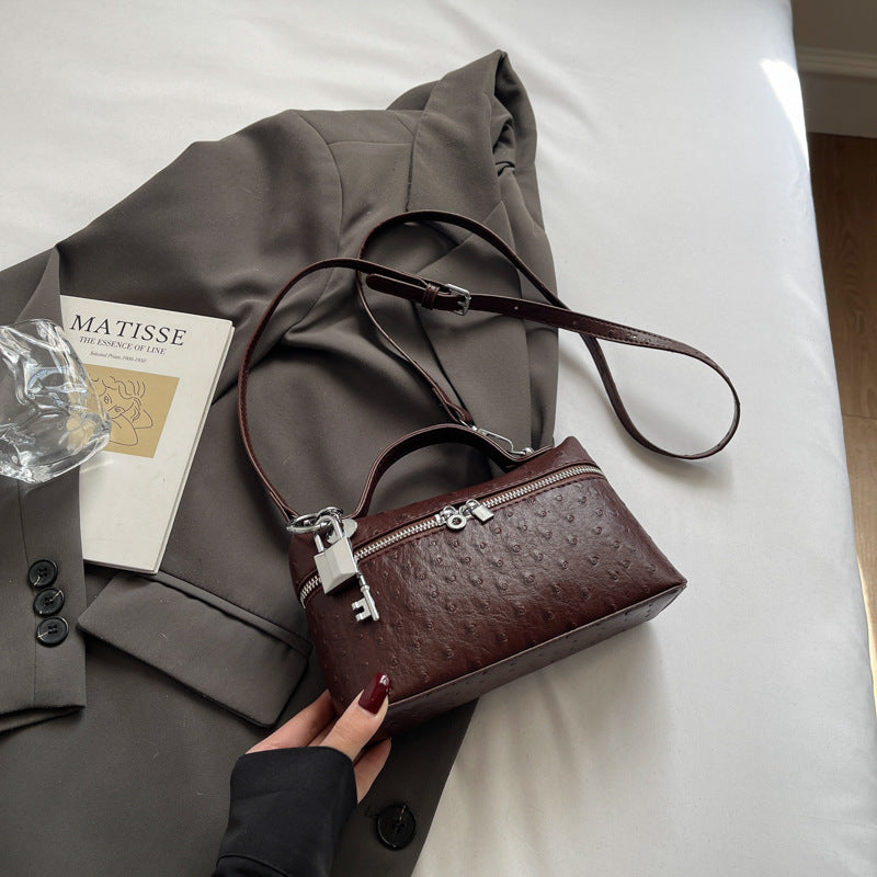 Genuine Leather Shoulder Crossbody Box Purse