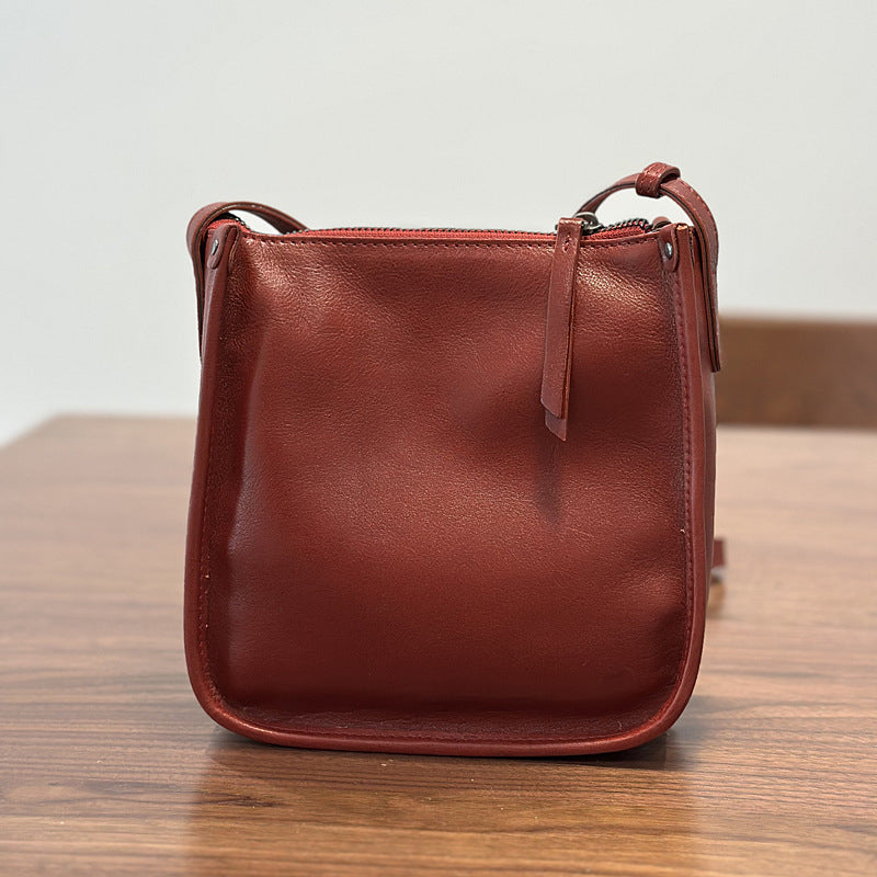 Genuine Leather Crossbody Messenger Bag for Women