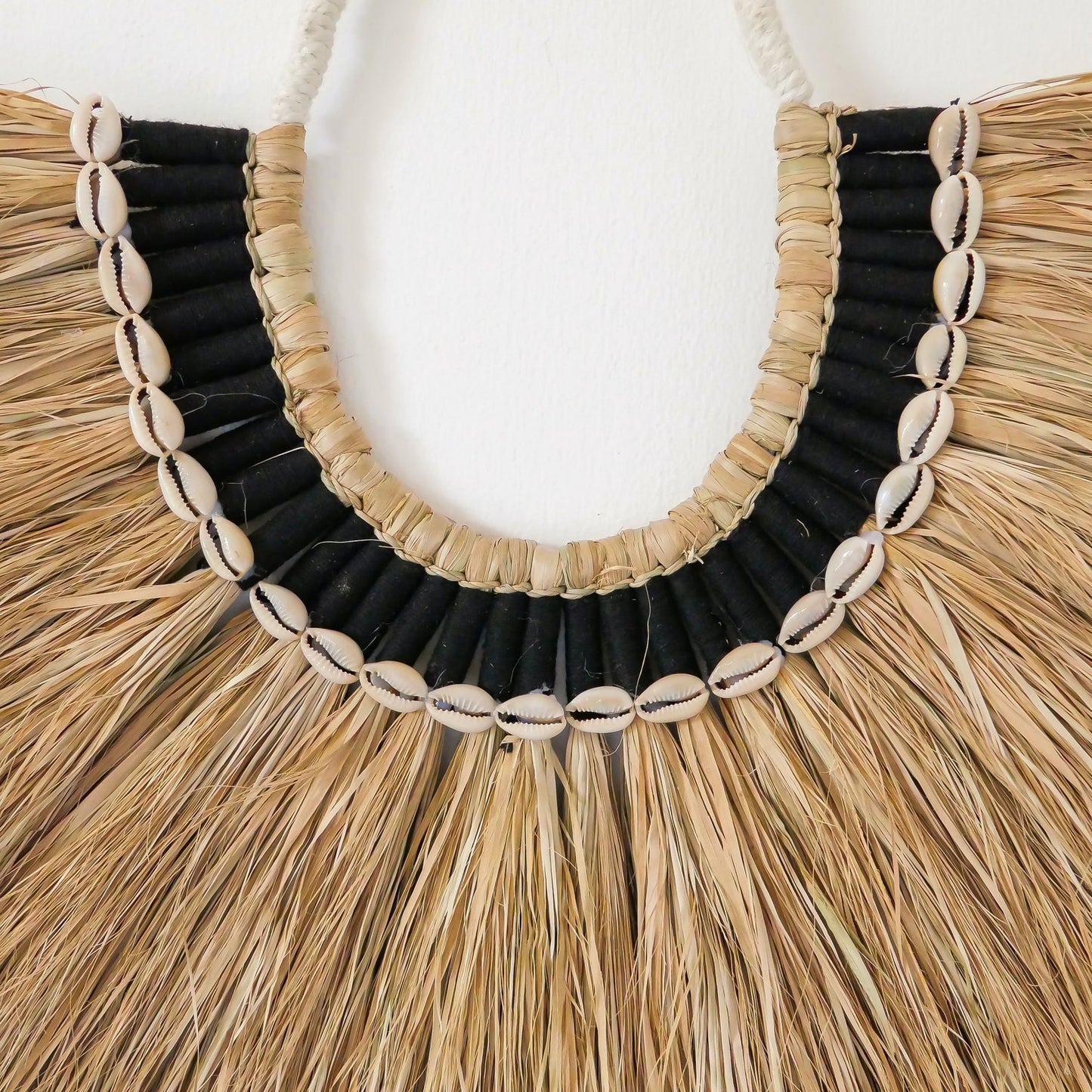 Boho Woven Raffia wall decor with sea shells