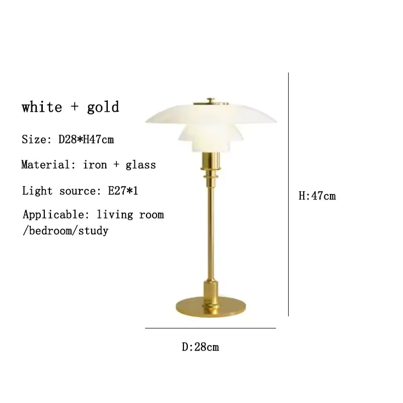 Mushroom Glass Bedside Light with Button Switch