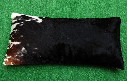 Dark Cowhide Lumbar Pillow Cover 12×24