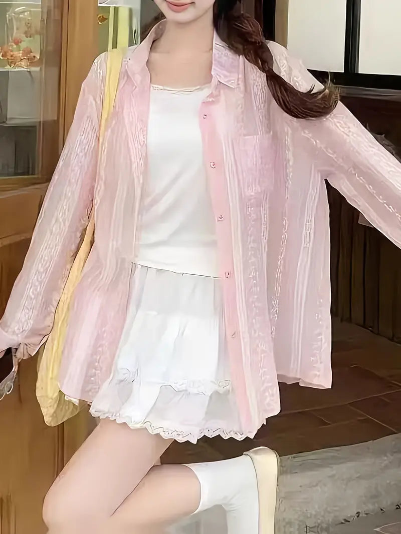 women's long sleeve blouse for summer beach