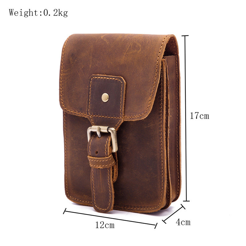Men’s Leather Waist Bag Genuine Leather Phone Holder