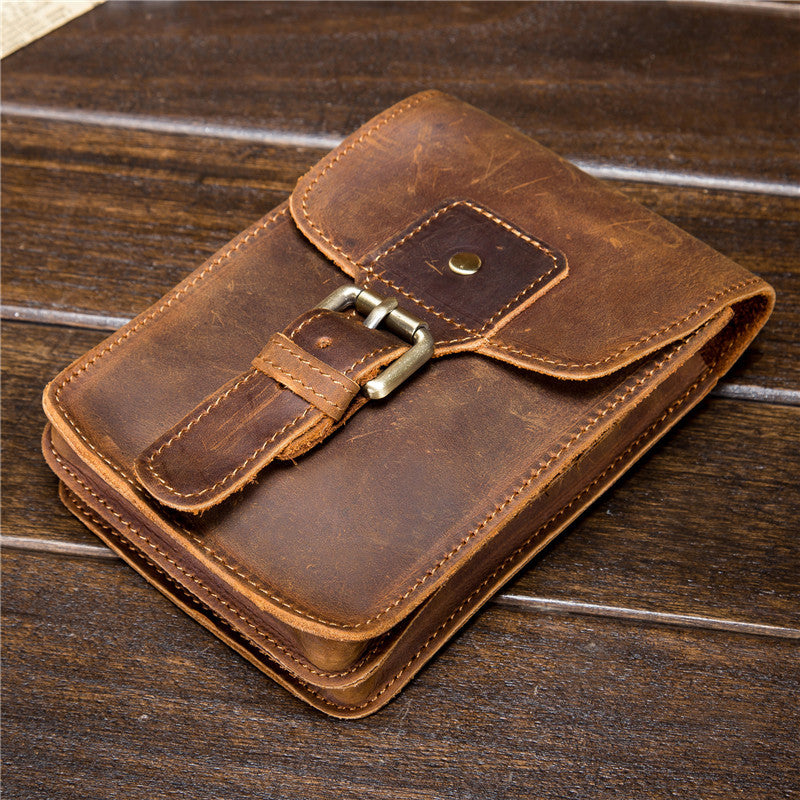 Men’s Leather Waist Bag Genuine Leather Phone Holder