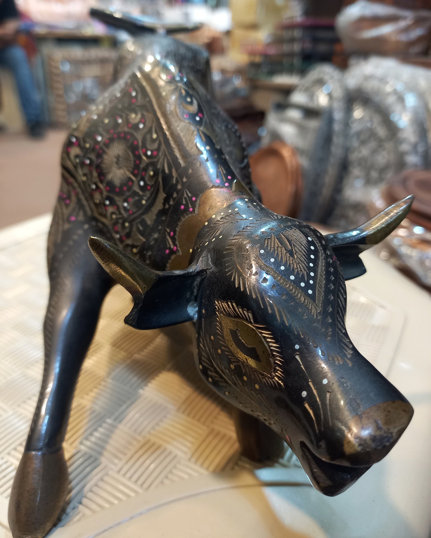 Brass Bull Statue Wall Street Inspired Antique Decor