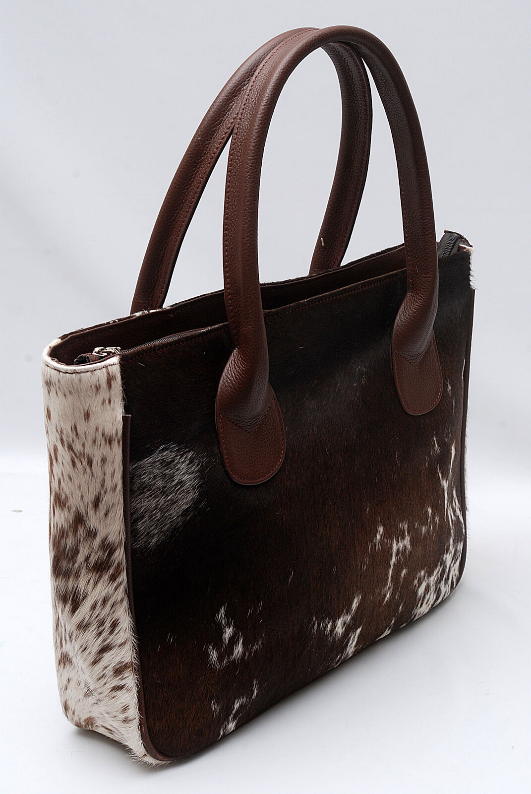 Dark Tricolor Cowhide Fur Purses