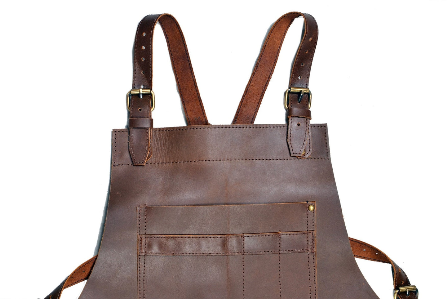 Brown Full Grain Leather Apron