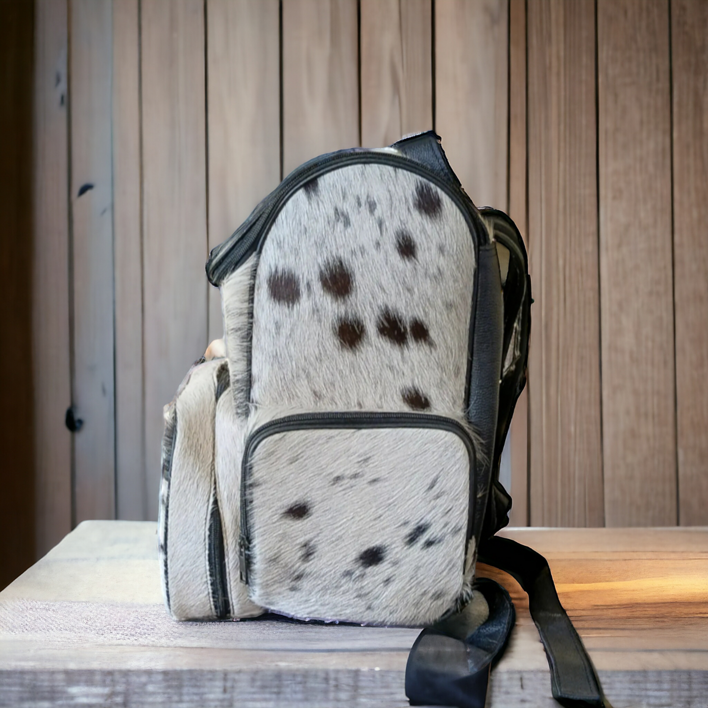 Real Hair On Cow Skin Laptop Backpack