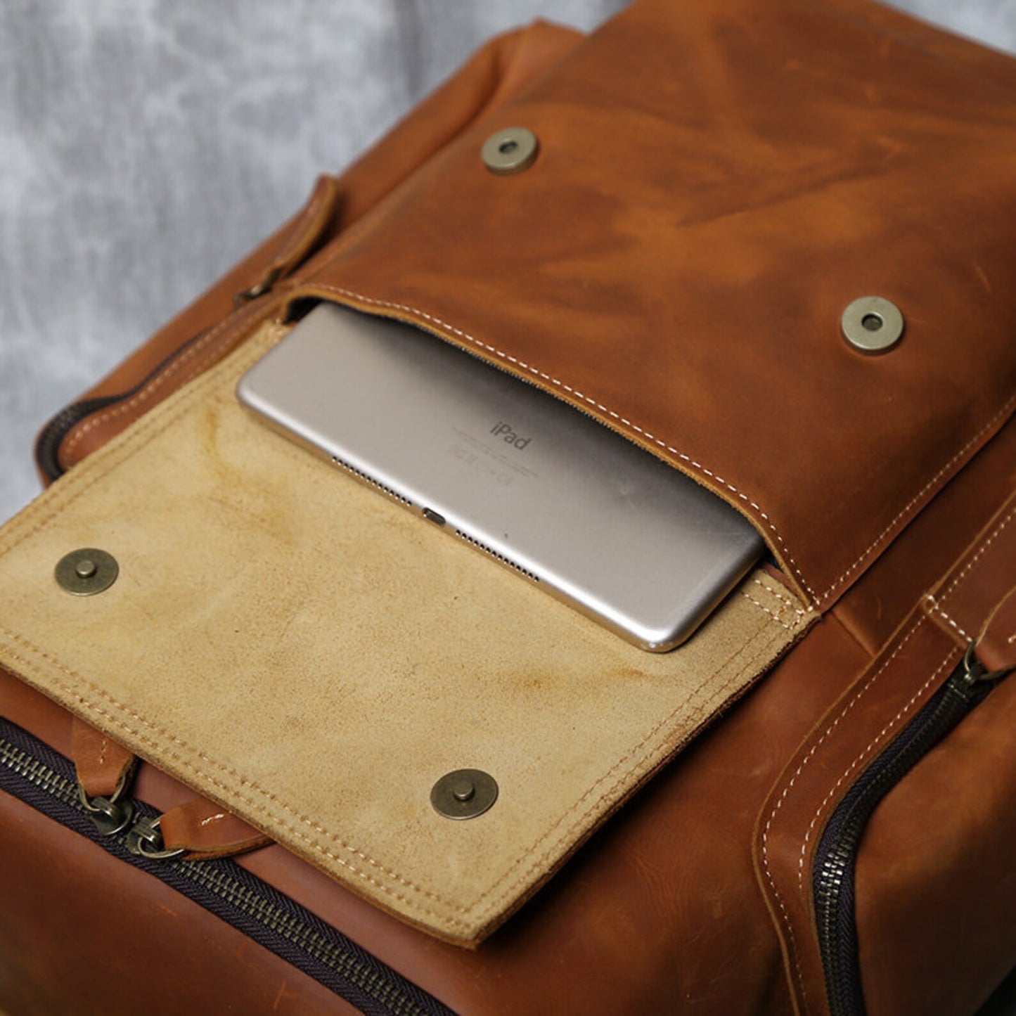 Retro Genuine Leather Laptop Backpack