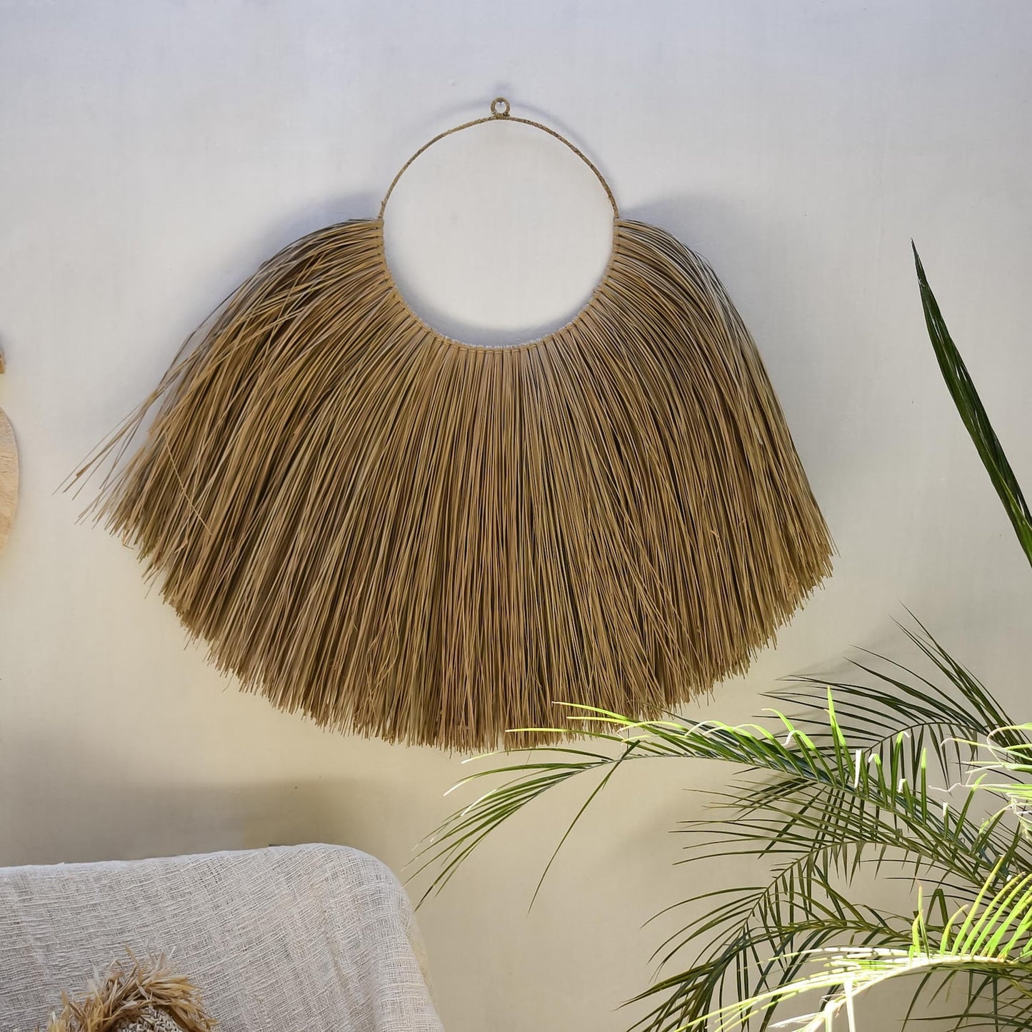 Raffia wall hanging Seagrass Wall Decor With Knots