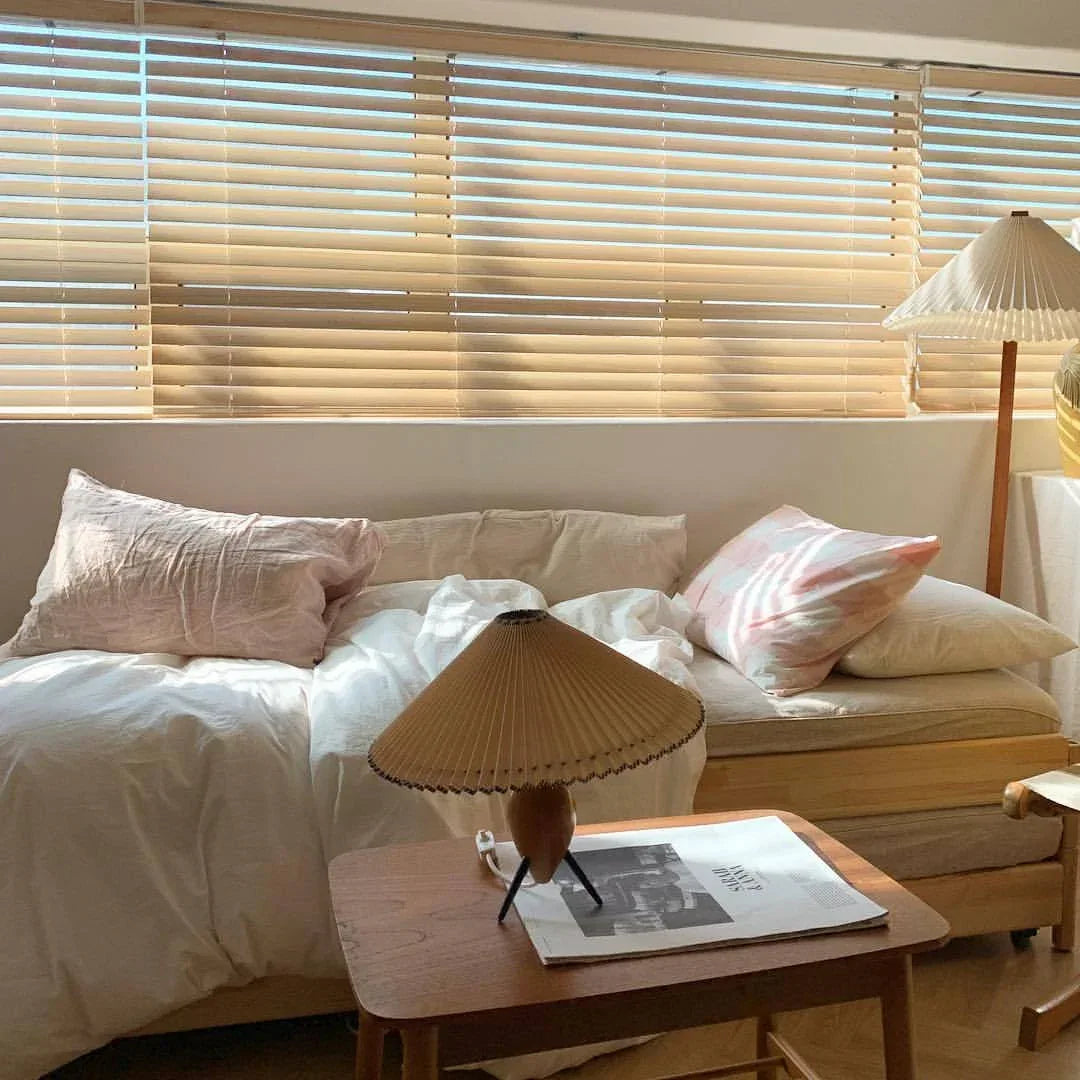 Medieval Origami Boho Table Lamp with Wooden Base