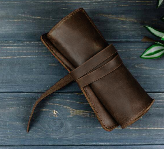 Genuine Leather Custom Stationary Case Roll