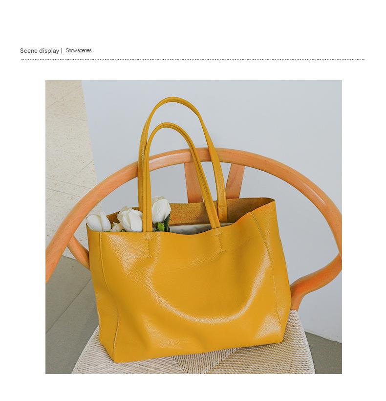 Women Leather Tote Bag Large Capacity Office Shoulder Purse