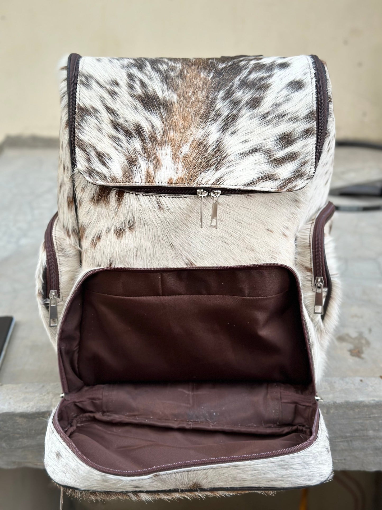 Real Cowhide Laptop Book Backpack