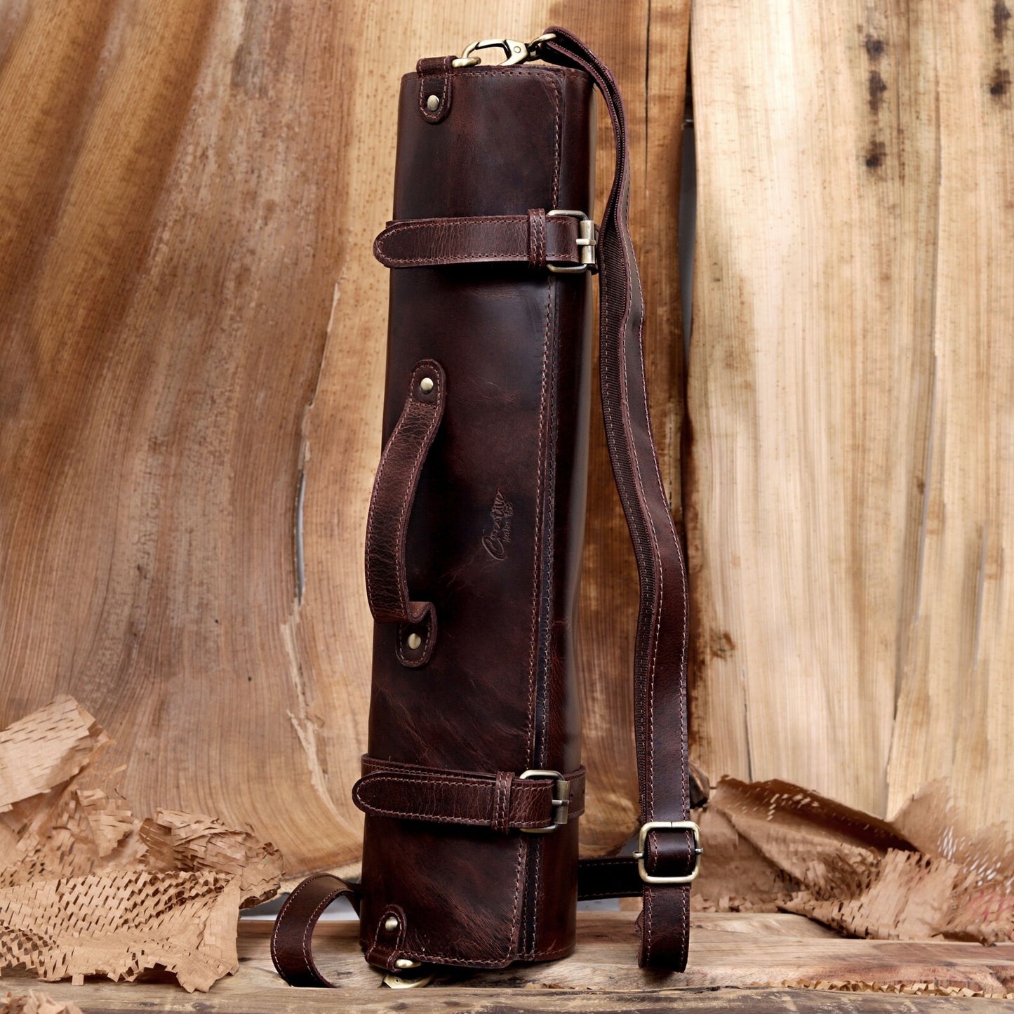 knife leather roll bag holder case