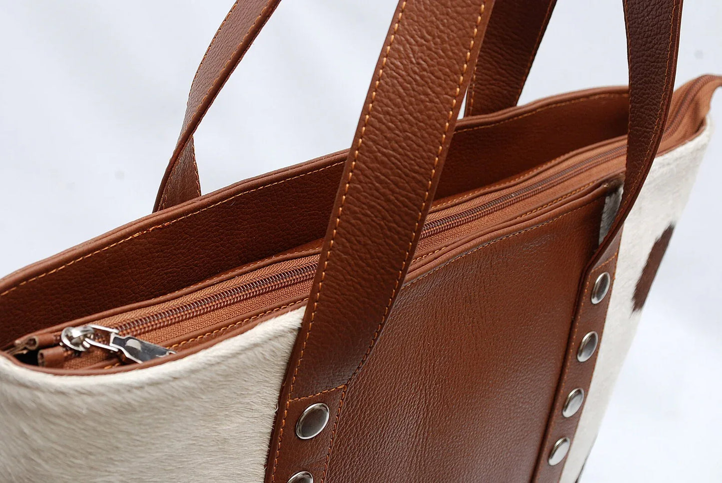 Spotted Black White Cowhide Bag