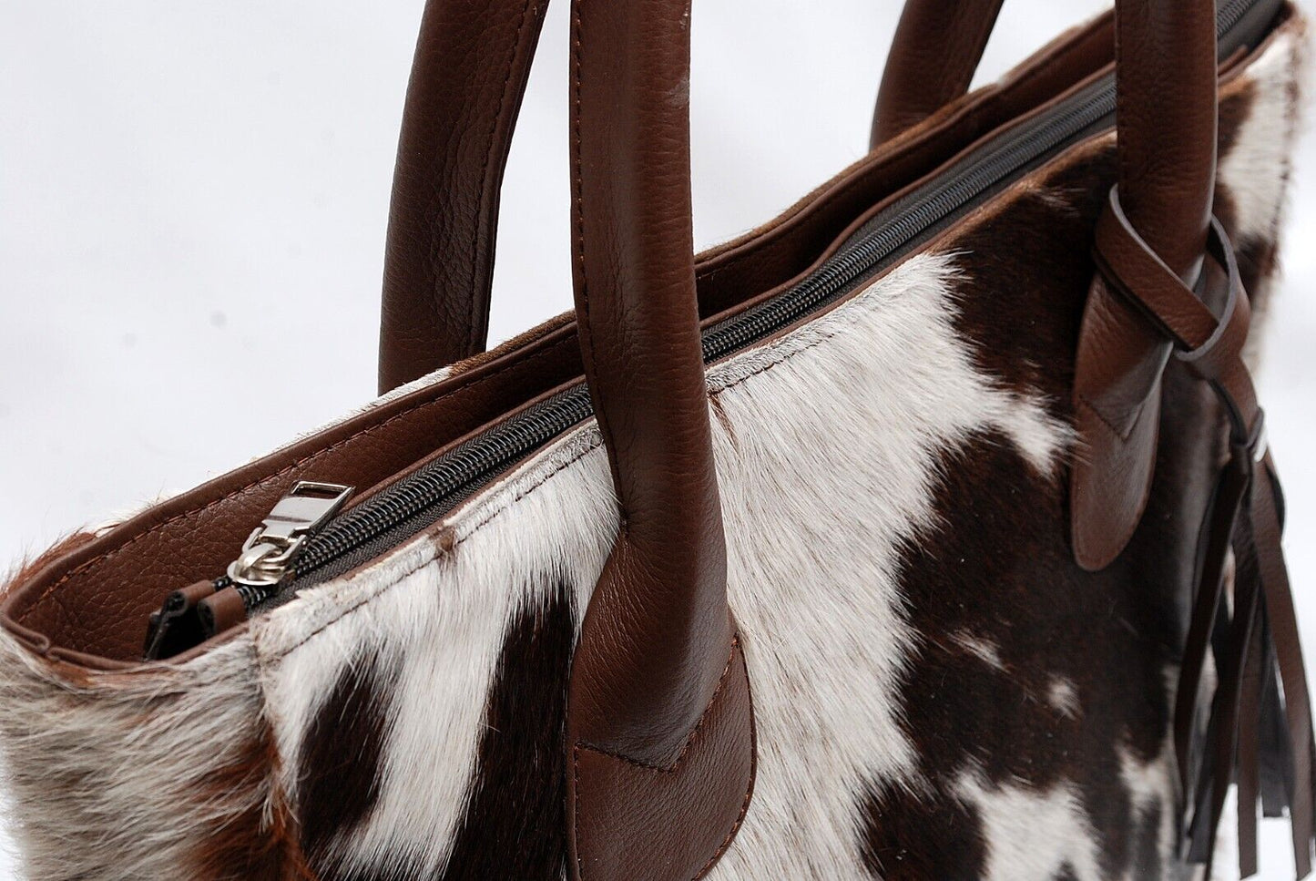 Real Natural Speckled Cow Skin Fur Shoulder Purse