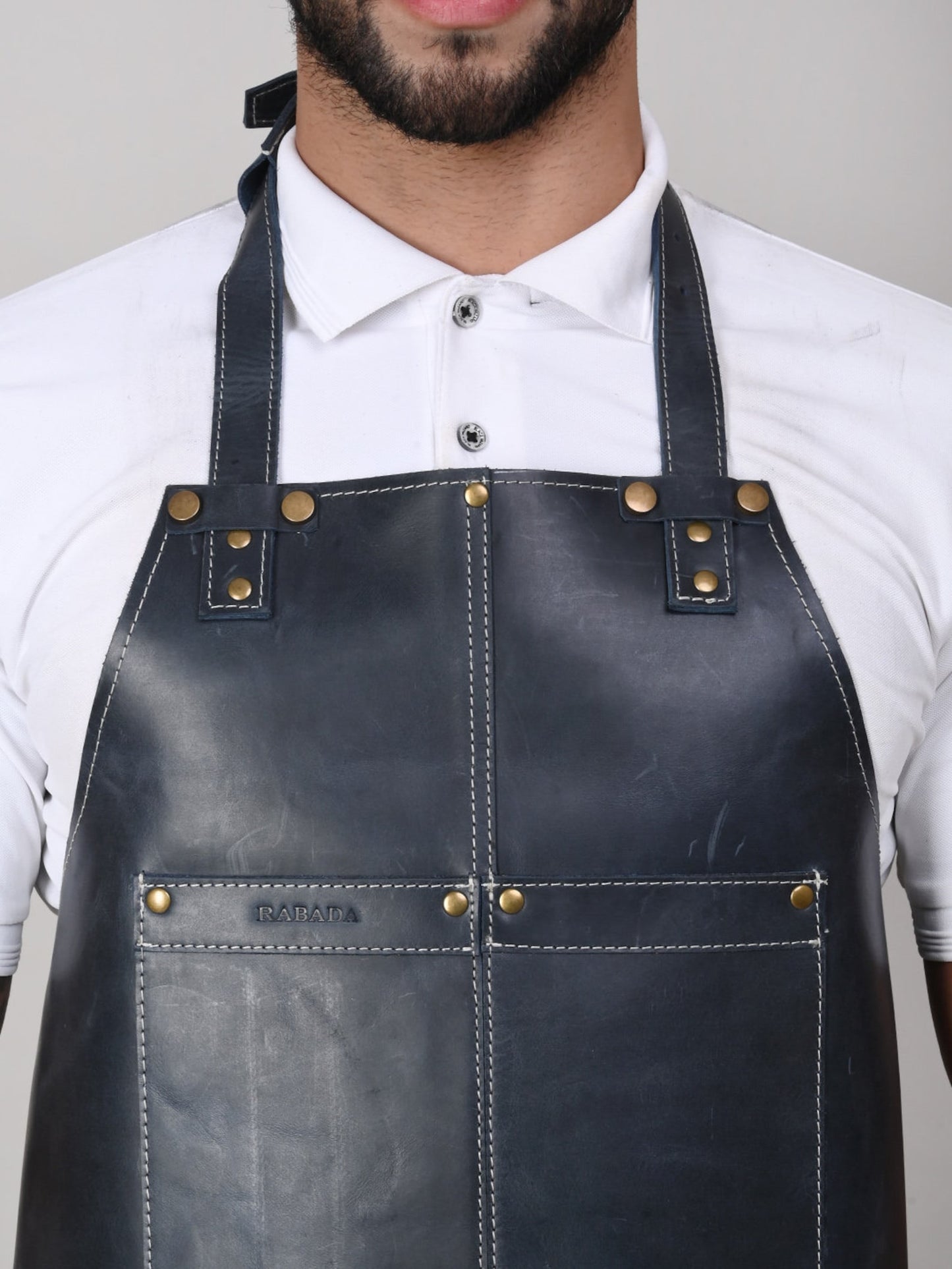 Genuine leather woodworking apron